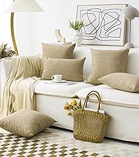 Home Brilliant Linen Placemats Set of 4 Heat Resistant Dining Table Cloth Place Mats Kitchen Table Mats Placemats Table Spring Decor, Natural Linen