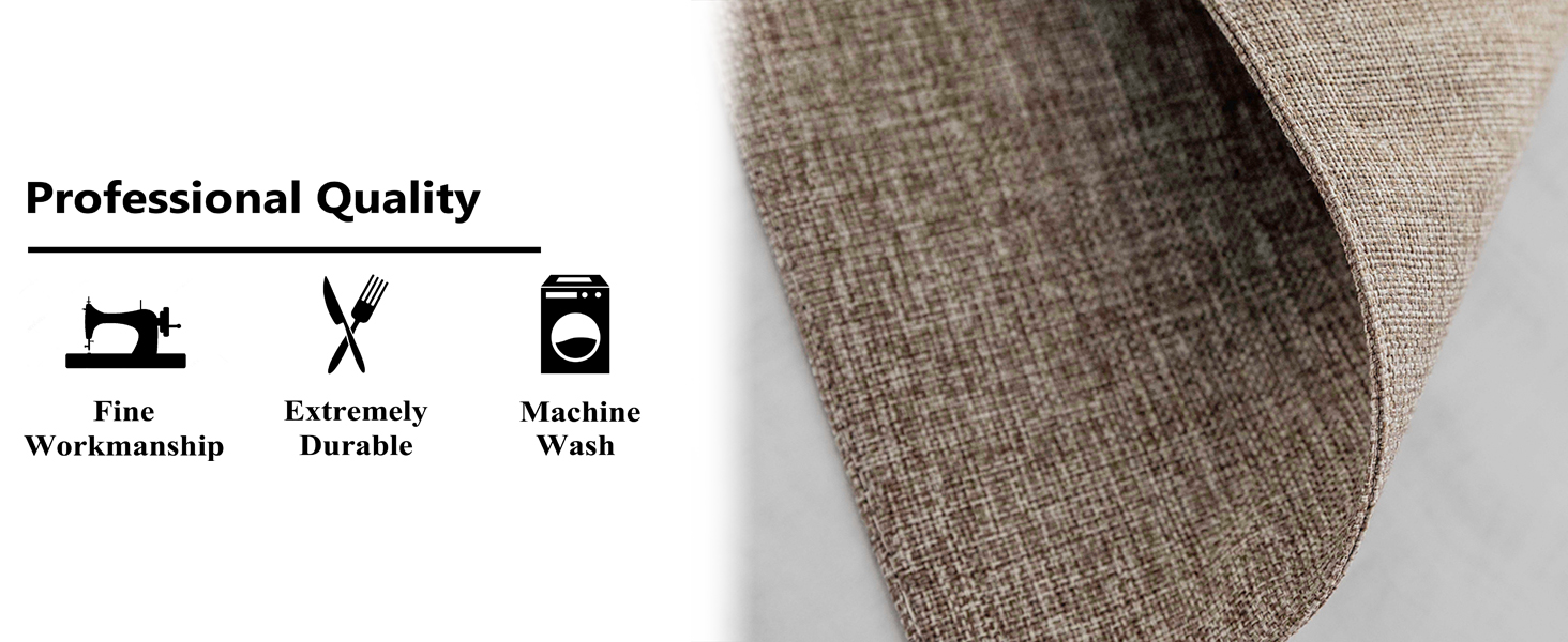 Home Brilliant Linen Placemats Set of 4 Heat Resistant Dining Table Cloth Place Mats Kitchen Table Mats Placemats Table Spring Decor, Natural Linen