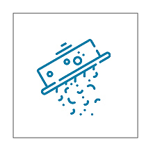 PortoFino Mini Box Grater with Handle, Cheese Grater with Container, 2 in 1 Design for Grating and Storage, Stainless Steel Food Grater with Plastic Storage Container, Dishwasher Safe, Small, Blue