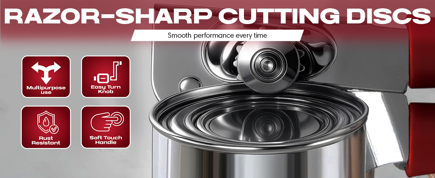 Chef Master Commercial Can Opener Heavy Duty - Manual Hand Crank for Large Cans with Anti-Slip Grip - Stainless Steel Restaurant Can Opener Manual for Seniors, Kitchen, Bars & Food Trucks - 90056