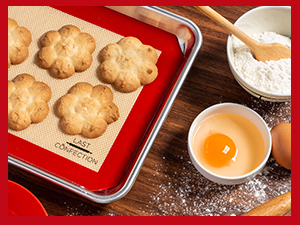 Last Confection Silicone Baking Mat - Set of 2 Non-Stick Quarter Sheet (8-1/2