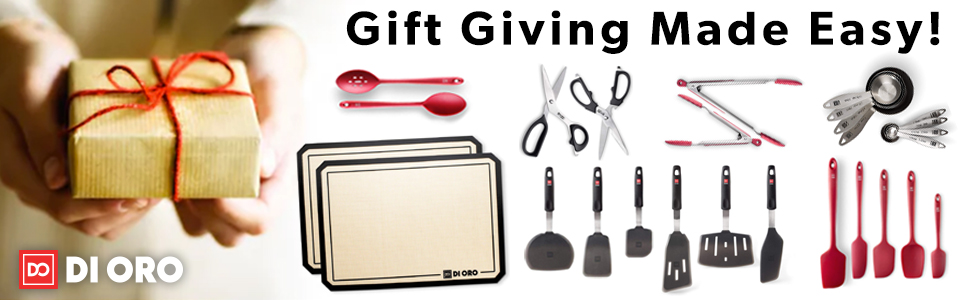 DI ORO Spatulas for Kitchen Use - Forever Warranty - 600°F Heat Resistance Silicone - Turner Spatula Set for Cooking - BPA Free Wide Pancake Spatulas - Egg Flippers for Nonstick Cookware Safe (2pc)