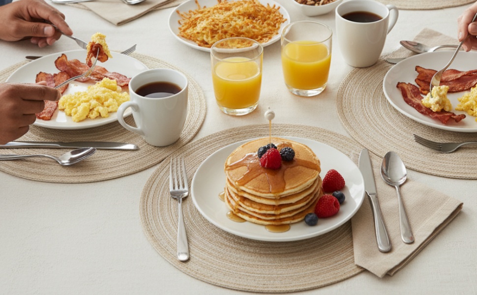 SHACOS Round Placemats Set of 6 Cotton Polyester Braided Place Mats 15 inch Heat Resistant Washable Table Mats for Kitchen Dining Party Natural Table Decor (Beige, 6)