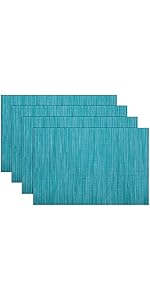 SHACOS Round Placemats Set of 6 Cotton Polyester Braided Place Mats 15 inch Heat Resistant Washable Table Mats for Kitchen Dining Party Natural Table Decor (Beige, 6)