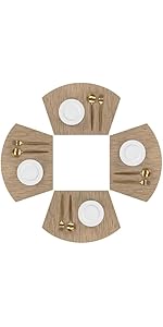 SHACOS Round Placemats Set of 6 Cotton Polyester Braided Place Mats 15 inch Heat Resistant Washable Table Mats for Kitchen Dining Party Natural Table Decor (Beige, 6)