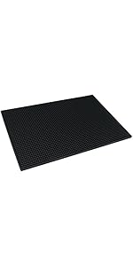 BARsics PVC Bar Service Mat for Cocktail Bartender 18x12 inches (Black 2-Pack)
