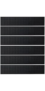 BARsics PVC Bar Service Mat for Cocktail Bartender 18x12 inches (Black 2-Pack)