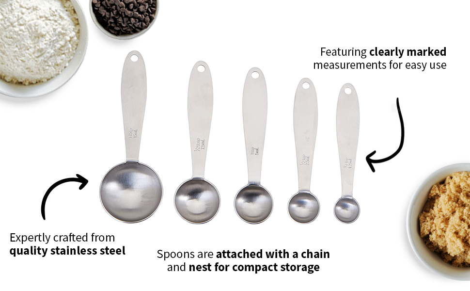 Farberware 5203589 Professional Stainless Steel Measuring Spoons, Set of 5