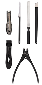 SZQHT Ultra Wide Jaw Opening Nail Clippers Set, Toenail Clippers for Thick Nails, Heavy Duty Nail Cutter, Stainless Steel Toe Nail Clippers for Seniors, Men & Women Manicure,Pedicure,Big(Black)