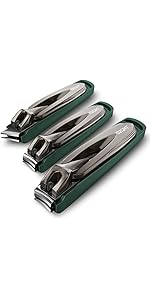 SZQHT Ultra Wide Jaw Opening Nail Clippers Set, Toenail Clippers for Thick Nails, Heavy Duty Nail Cutter, Stainless Steel Toe Nail Clippers for Seniors, Men & Women Manicure,Pedicure,Big(Black)