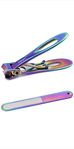 SZQHT Ultra Wide Jaw Opening Nail Clippers Set, Toenail Clippers for Thick Nails, Heavy Duty Nail Cutter, Stainless Steel Toe Nail Clippers for Seniors, Men & Women Manicure,Pedicure,Big(Black)