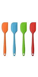 Silicone Spatulas, 8.5 inch Small Rubber Spatula Seamless One Piece Design Heat Resistant Non-Stick Flexible Scrapers Baking Mixing Tool (5 Pieces)