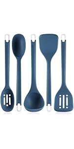 Silicone Spatulas, 8.5 inch Small Rubber Spatula Seamless One Piece Design Heat Resistant Non-Stick Flexible Scrapers Baking Mixing Tool (5 Pieces)