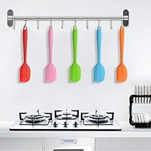 Silicone Spatulas, 8.5 inch Small Rubber Spatula Seamless One Piece Design Heat Resistant Non-Stick Flexible Scrapers Baking Mixing Tool (5 Pieces)