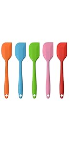 Silicone Spatulas, 8.5 inch Small Rubber Spatula Seamless One Piece Design Heat Resistant Non-Stick Flexible Scrapers Baking Mixing Tool (5 Pieces)