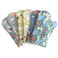 Professional Microwave Silicone Oven Mitts one Pair, Kitchen Mitten Set for Heat Resistant with 500 Degrees, Kitchen Gloves Pot Holder for BBQ Cooking Baking (Light Blue)