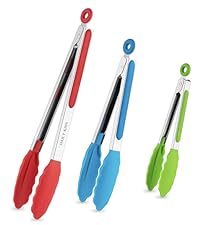 Grill Tongs, 17 Inch Extra Long BBQ Tongs, Premium Stainless Steel Metal Tongs for Cooking, Grilling, Barbecue/BBQ, Buffet (17