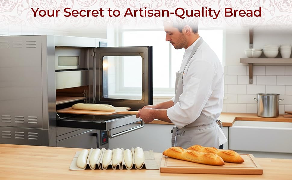 Professional Bread Cloth Bakers Couche – Premium Flax Linen Baking Cloth for Dough, Artisan Bread Proofing, Baguette Couche 35