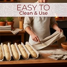 Professional Bread Cloth Bakers Couche – Premium Flax Linen Baking Cloth for Dough, Artisan Bread Proofing, Baguette Couche 35