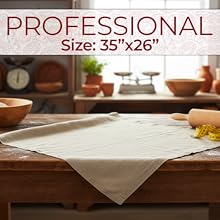Professional Bread Cloth Bakers Couche – Premium Flax Linen Baking Cloth for Dough, Artisan Bread Proofing, Baguette Couche 35
