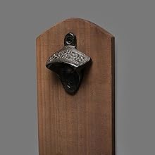 ZGZD Wooden Bottle Opener Wall Mounted with Cap Catcher, Gifts for Men and Beer Lovers