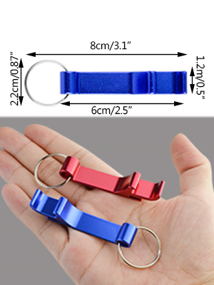 16 pcs 8 Colored Metal Bottle Opener, Split Key Ring Chain Keychain Bulk Aluminum Pocket Claw Bar Soda Beverage Beer Bottle Opener