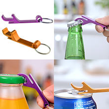 16 pcs 8 Colored Metal Bottle Opener, Split Key Ring Chain Keychain Bulk Aluminum Pocket Claw Bar Soda Beverage Beer Bottle Opener
