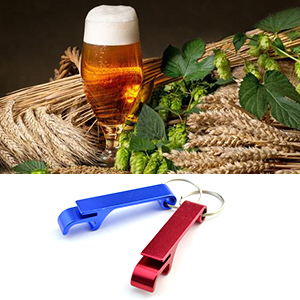 16 pcs 8 Colored Metal Bottle Opener, Split Key Ring Chain Keychain Bulk Aluminum Pocket Claw Bar Soda Beverage Beer Bottle Opener