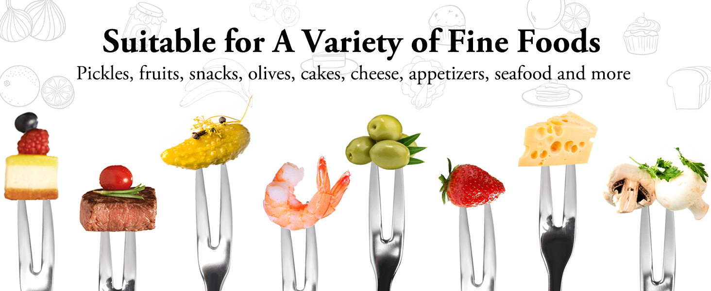 6 Pack Fruit Stainless Steel Pickle Forks, 4.84 Inch Small Cocktail Forks for Olive Appetizer Dessert Seafood, Gifts for Women in Her Birthday Anniversary Valentines Mother’s Day
