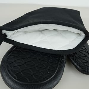 DoMii Extra Long Silicone Oven Mitts Heavy Duty Commercial Grade Oven Mitts Heat Resistant BBQ Gloves with Quilted Cotton Lining 2 Pack