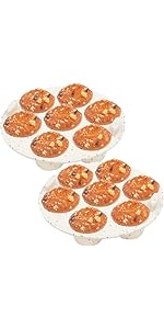 GOKCEN's Silicone Egg Bite Molds [2 Pack] Instant Pot Accessories - Total 14 Cups Muffin Pan for Baking - Food Freezer Tray with Lid - Reusable Storage Container (Blue & Green - Egg Bite Mold)