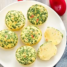 GOKCEN's Silicone Egg Bite Molds [2 Pack] Instant Pot Accessories - Total 14 Cups Muffin Pan for Baking - Food Freezer Tray with Lid - Reusable Storage Container (Blue & Green - Egg Bite Mold)