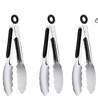 Kitchen Tongs Set of 3, Cooking Tongs with Silicone Tips, Non-Stick Non-Scratch Heat Resistant Tongs for Grilling Cooking BBQ Salad Serving (Multicolor, 7/9/12 Inch)