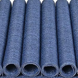 BETEAM Placemats Set of 6, Woven Vinyl Placemat for Dining Table Washable Wipeable Kitchen Place Mats Durable Indoor Outdoor Table Mats