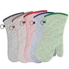 1 Pair Yarn Dyed Oven Mitts 100% Cotton Heat Resistant 470 Degree Gloves Men Women Cooking Baking Barbecue BBQ Microwave Crafting Machine Washable Pot Holders Mittens (blue2)