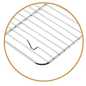 P&P CHEF Baking Cooling Rack Set for Cooking Roasting, 4-Piece Stainless Steel Wire Racks for Oven Use, Healthy & Dishwasher Safe, Rectangle, 8.6 + 9.7+ 11.6 + 15.3 Inch
