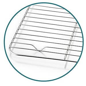 P&P CHEF Baking Cooling Rack Set for Cooking Roasting, 4-Piece Stainless Steel Wire Racks for Oven Use, Healthy & Dishwasher Safe, Rectangle, 8.6 + 9.7+ 11.6 + 15.3 Inch