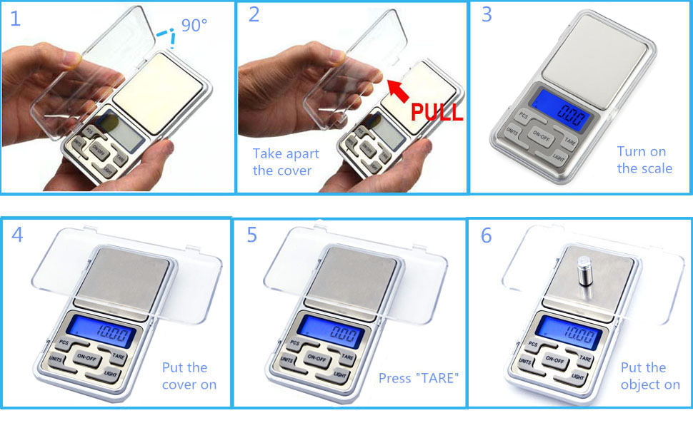 Food Travel Scale Portable Pocket Scale Gram Capacity 500g Degital Kitchen Small Miniature Scale Lab Measuring Scale High Precision