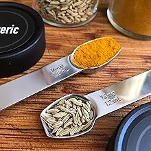 AllSpice Stainless Steel Double Sided Measuring Spoon- Teaspoon and Tablespoon