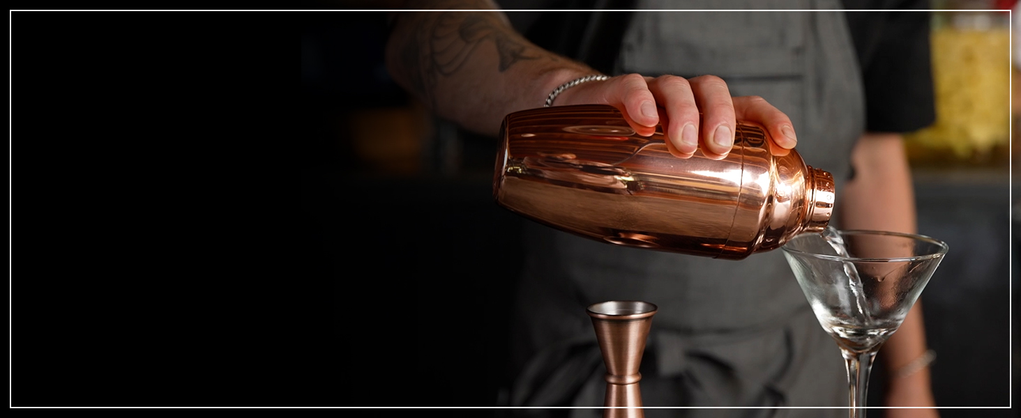 Barfly Cocktail Shaker, 24oz (700 ml), Antique Copper,M37039ACP