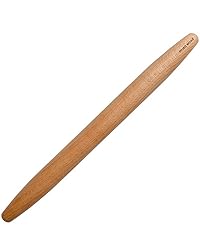 Muso Wood Wooden French Rolling Pin for Baking, Beech Wood Tapered Rolling Pin for Fondant Pie Crust Cookie Pastry(French 15.75-Inch)