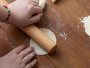 Muso Wood Wooden French Rolling Pin for Baking, Beech Wood Tapered Rolling Pin for Fondant Pie Crust Cookie Pastry(French 15.75-Inch)