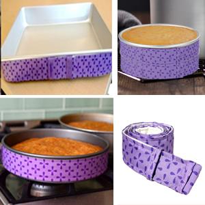 Mity rain 4-Piece Cake Pan Dampen Strips, Super Absorbent Thick Cotton Strips for Baking, Cake Leveler and Baking Supplies