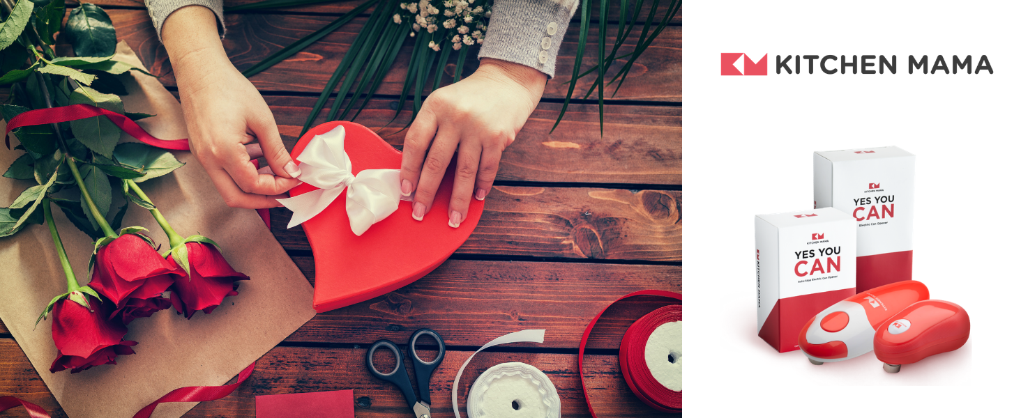Kitchen Mama Auto Electric Can Opener: Open Your Cans with A Simple Press of Button - Automatic, Hands Free, Smooth Edge, Battery Operated, YES YOU CAN (Red)