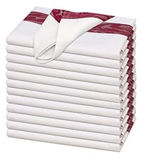 RUVANTI Flour Sack Towels 12 Pack 28 x 28 Inches, Ring Spun 100% Cotton Dish Towel, Machine Washable, Absorbent - Flour Sack Kitchen Towels for Drying and Cleaning - White
