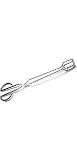 10-Inch Heavy Duty Stainless Steel Kitchen Tongs - Non-Slip Comfortable Red Grip, Scissor Design, Heat Resistant for BBQ and Cooking