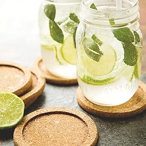 Fox Run 48749 Natural White Polished Marble Stone Coasters, Set of 6