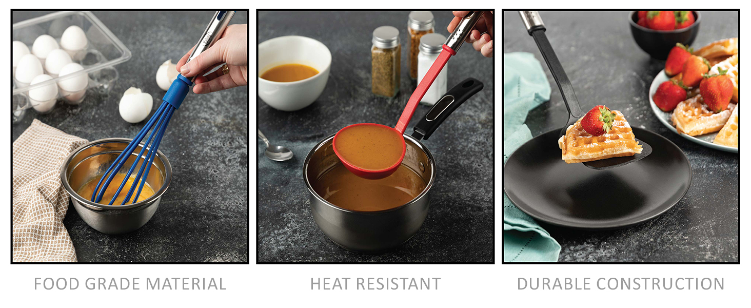 Kitchen Utensils Set 35 PCS Cooking Utensils Set, Nonstick and Heat Resistant Nylon Stainless Steel Silicone Spatula Set - Kitchen Gadgets Home Essentials Kitchen Accessories, Apartment Must Haves