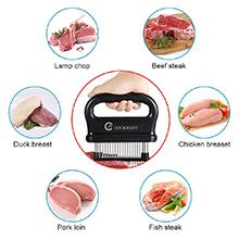 JY COOKMENT Meat Tenderizer with 48 Stainless Steel Ultra Sharp Needle Blades, Kitchen Cooking Tool Best for Tenderizing, BBQ, Marinade