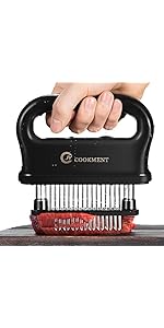 JY COOKMENT Meat Tenderizer with 48 Stainless Steel Ultra Sharp Needle Blades, Kitchen Cooking Tool Best for Tenderizing, BBQ, Marinade